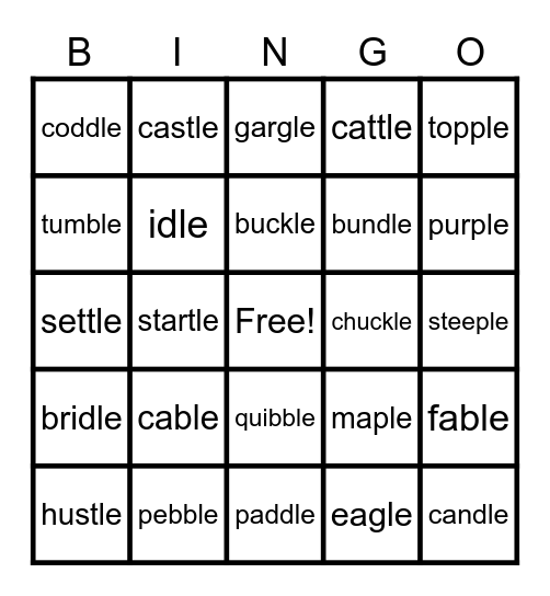 Turtle Bingo Card