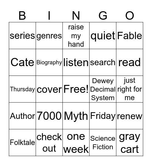 LIBRARY BINGO Card