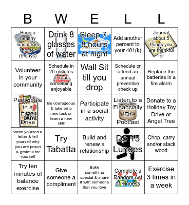 November 2022 Staff WELLNESS Bingo Card
