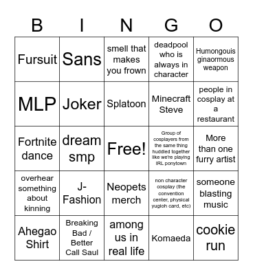 binguy Bingo Card