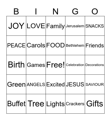 CHRISTMAS Bingo Card