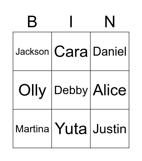 Dudu Bingo Card