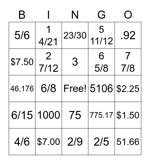 Trick or Treat Bingo Card