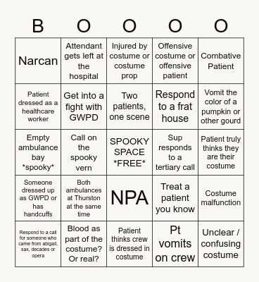 EMeRG x Halloweekend Bingo Card