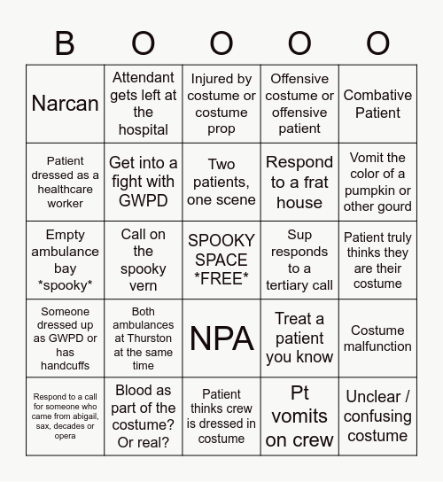 EMeRG x Halloweekend Bingo Card