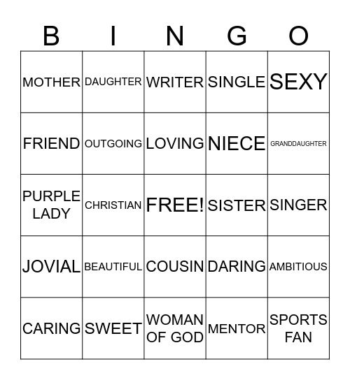 MS. CHANICE Bingo Card