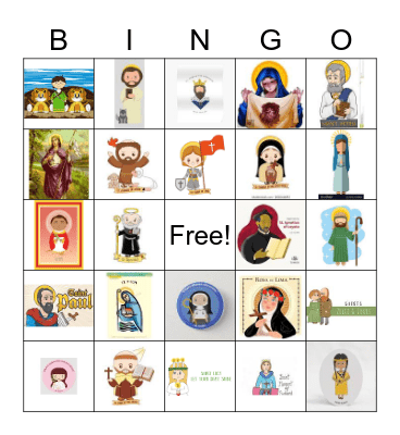 All Saints Bingo Card