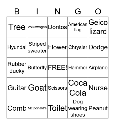 Blind Pig - Commercial Bingo Card