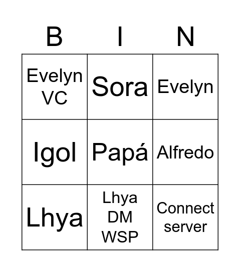 Crepa Bday Bingo Card