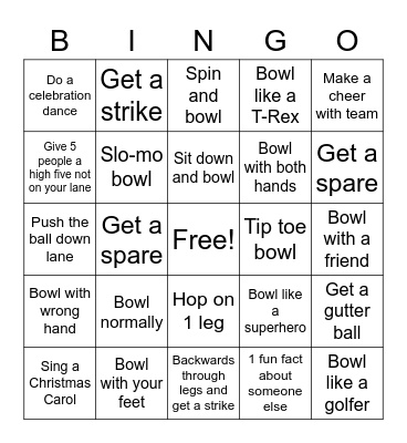Bowling Bingo Card