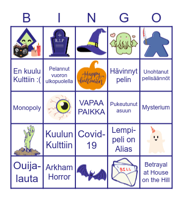 Kultin Halloween Bingo Card