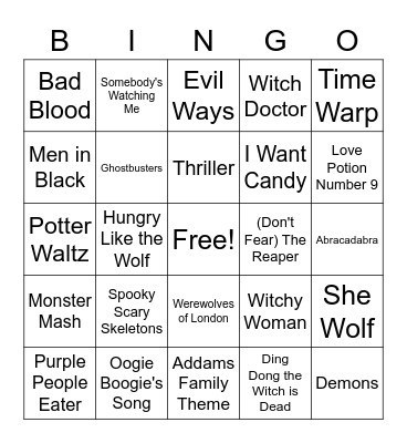 Halloween Special Bingo Card