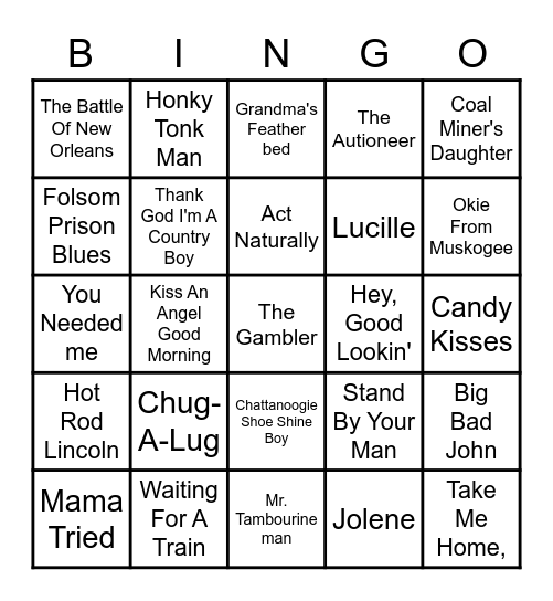 Country Bingo #2 Bingo Card