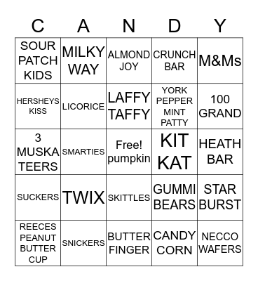 Halloween Bingo Card