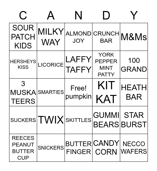 Halloween Bingo Card