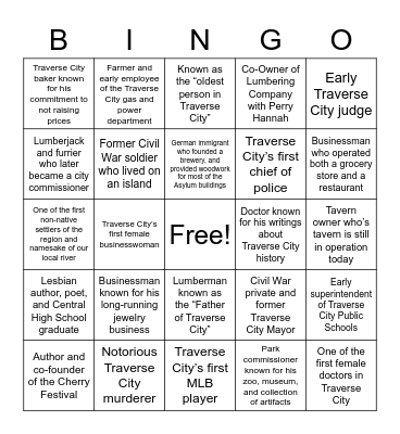 Traverse City Bingo Card