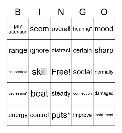 Unit 3 Bingo Card