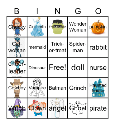Halloween Costumes & Terms Bingo Card