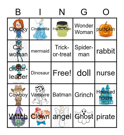 Halloween Costumes & Terms Bingo Card