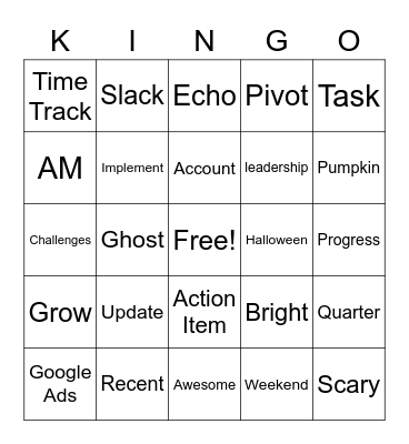 TEAM KING BINGO Card