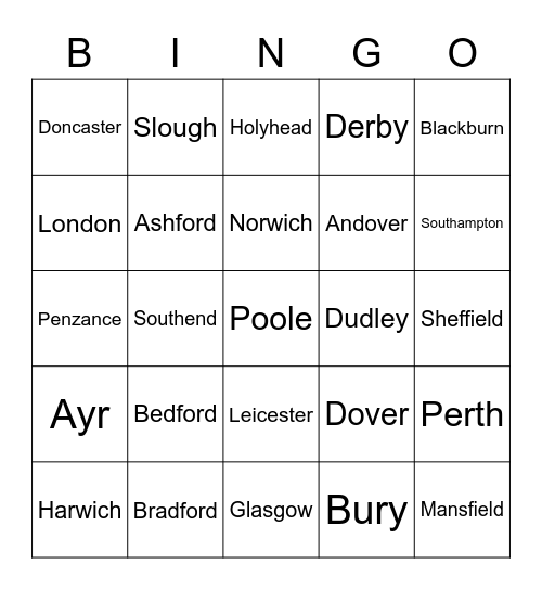 Are we there yet! Bingo Card