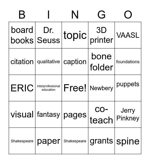 VAASL Bingo 2022 (19) Bingo Card