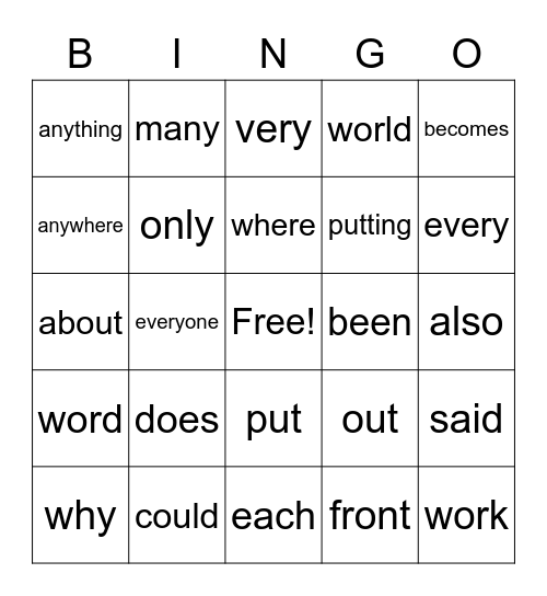 BINGO Card