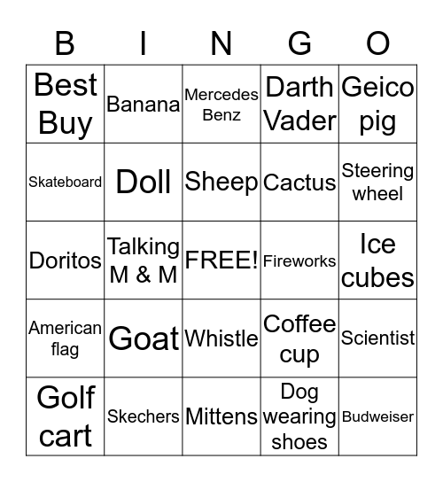 Blind Pig - Commercial Bingo Card
