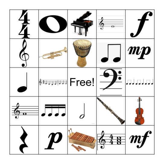 Music Bingo Card