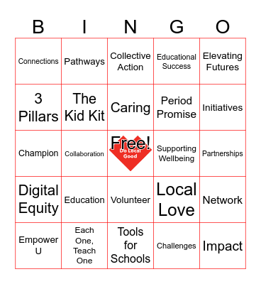 United Way Bingo Card