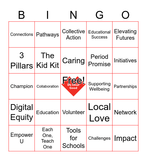 United Way Bingo Card