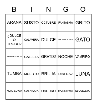 LOTERIA: DIA DE BRUJAS Bingo Card