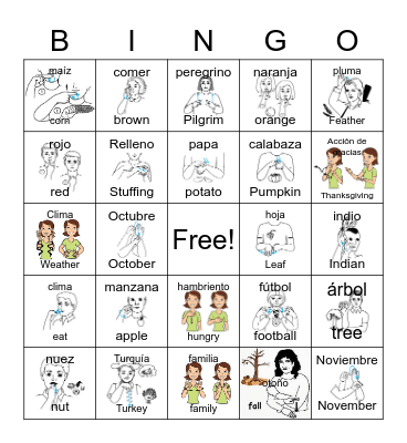 ASL Fall Bingo Card