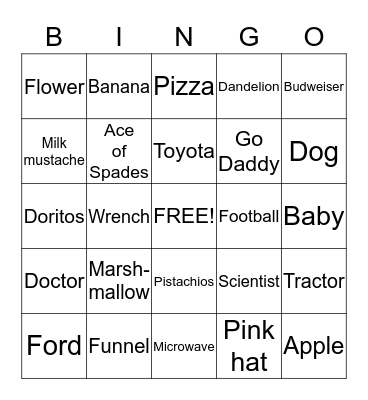 Blind Pig - Commercial Bingo Card