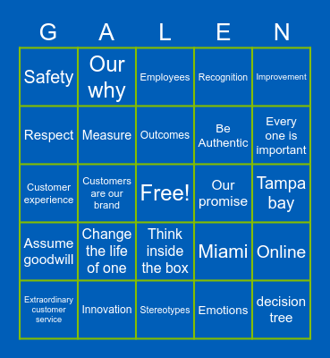 Leadership Summit 2022 Bingo Card