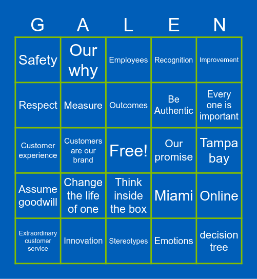 Leadership Summit 2022 Bingo Card