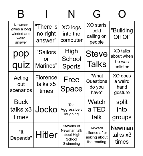 XO Bingo Card