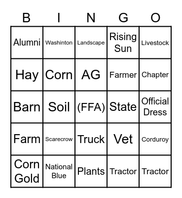FFA Bingo Card