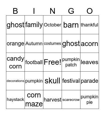 FALL  Bingo Card