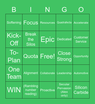 Town Hall Bingo Card