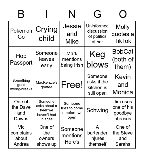 SuperNatural Bingo Card