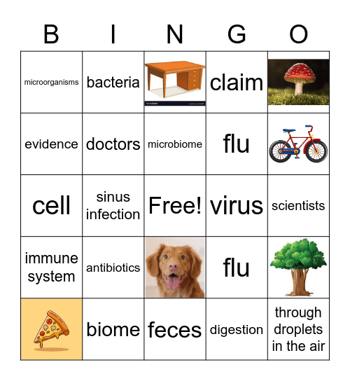 Microorganism bingo Card