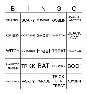 HALLOWEEN Bingo Card