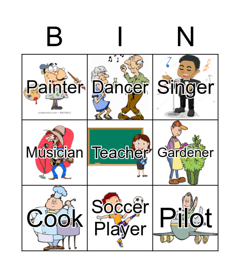 Professions Bingo Card