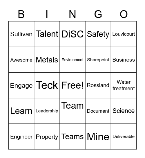 Buzzword Bingo Card