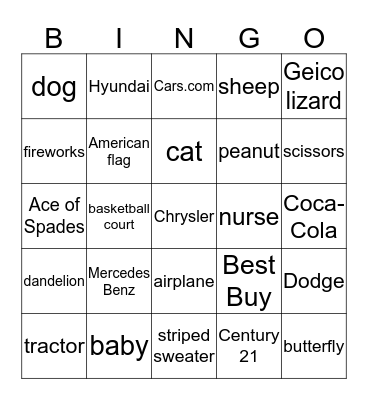 Blind Pig - Commercial Bingo Card