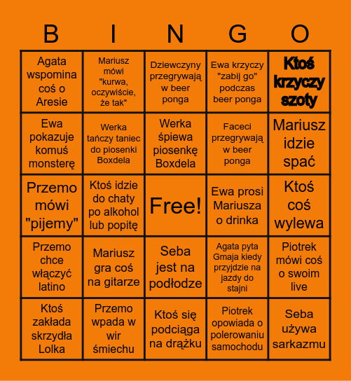 Halloween Bingo u Marianów Bingo Card