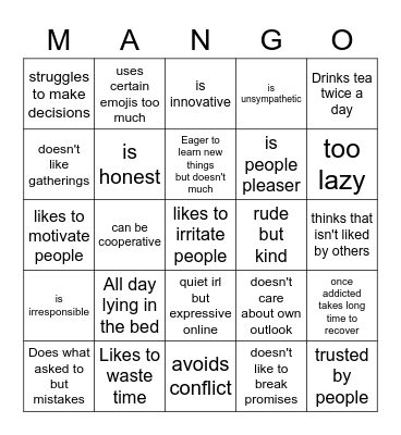 How similar to Tafim are you? 🗿 Bingo Card