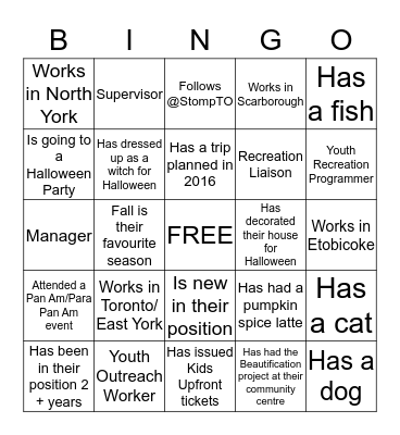 Community Development Bingo Card