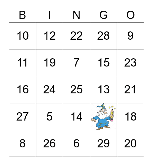3-Digit Bingo +/- Bingo Card